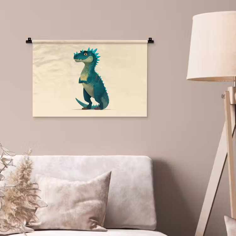 Wandkleed - Dinosaurus - Turquoise - Stekels — 2