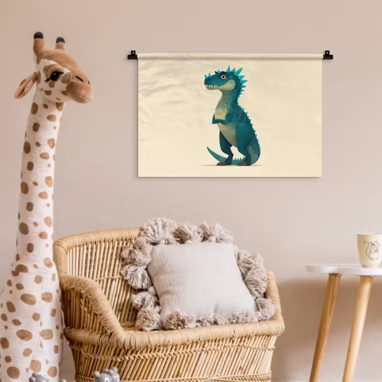 Wandkleed - Dinosaurus - Turquoise - Stekels — 5