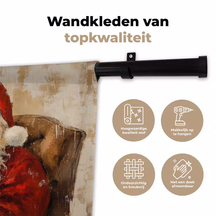 Wandkleed - Kerst - Kerstman - Winter - Open Haard — 3