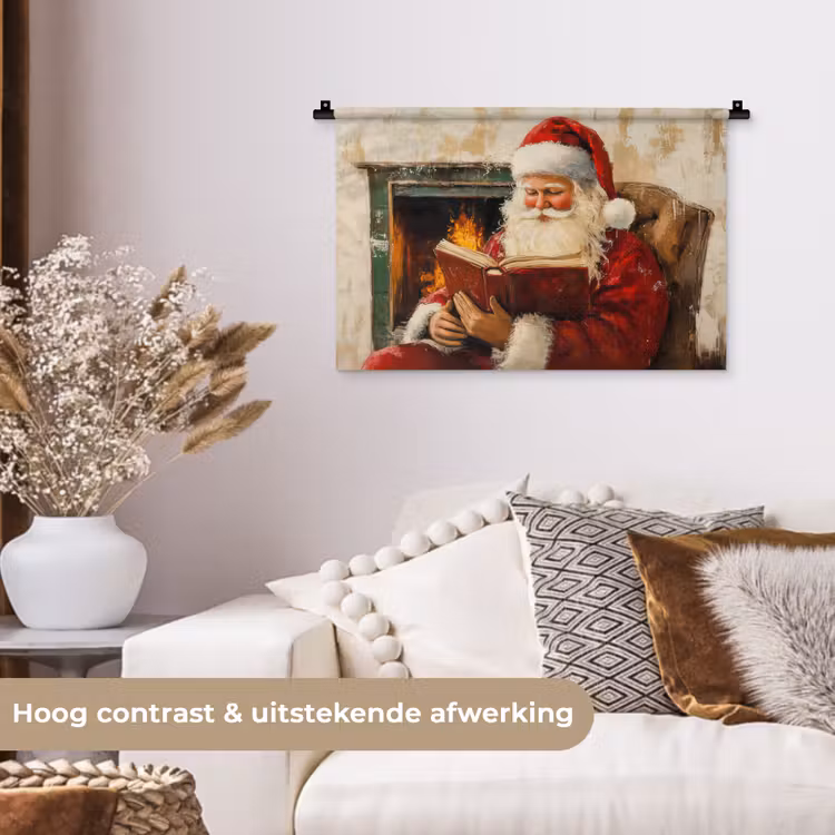 Wandkleed - Kerst - Kerstman - Winter - Open Haard — 4
