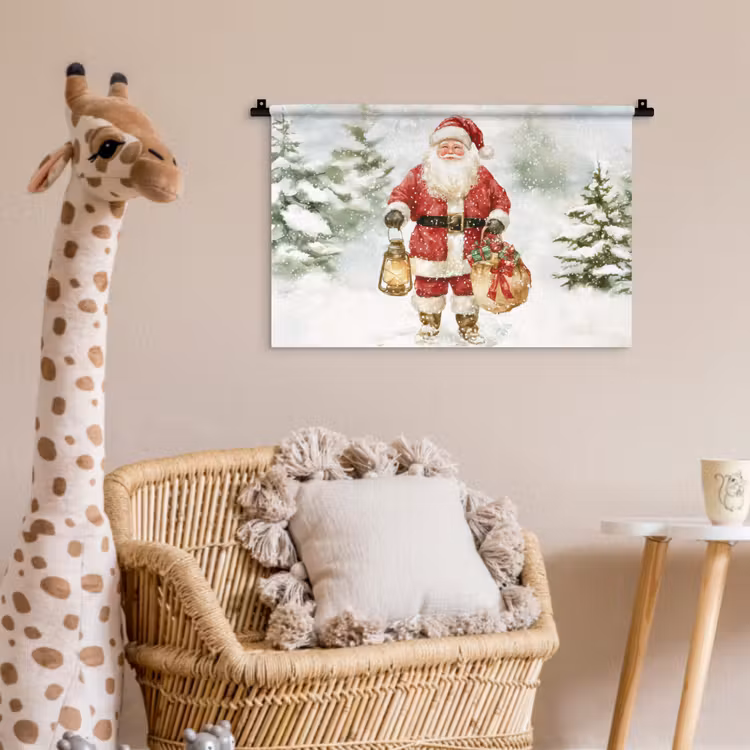 Wandkleed - Kerstman- Winter - Sneeuw - Wit - Rood — 5