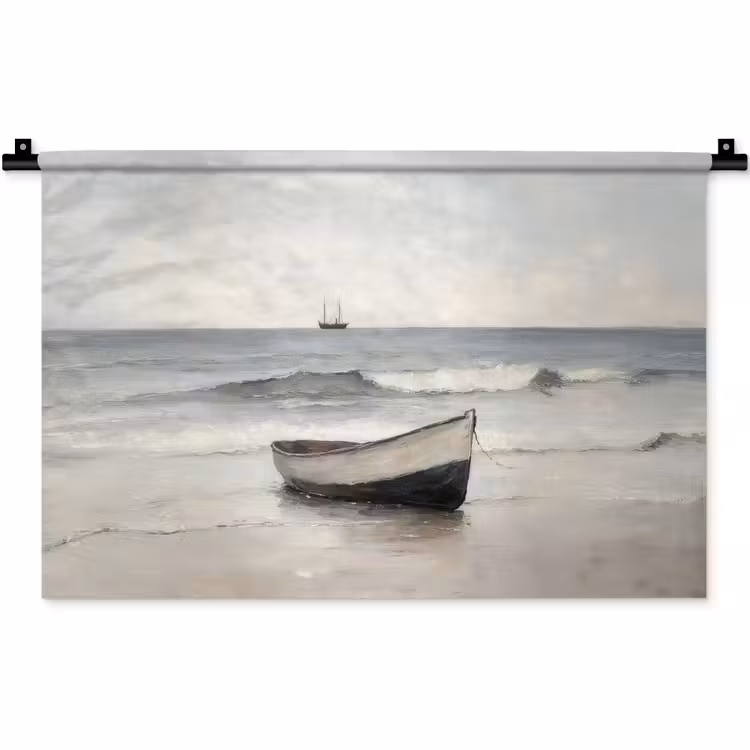 Wandkleed - Roeiboot - Zee - Horizon — 1