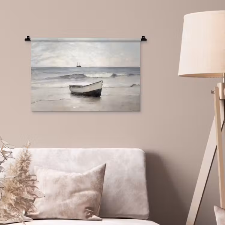 Wandkleed - Roeiboot - Zee - Horizon — 2