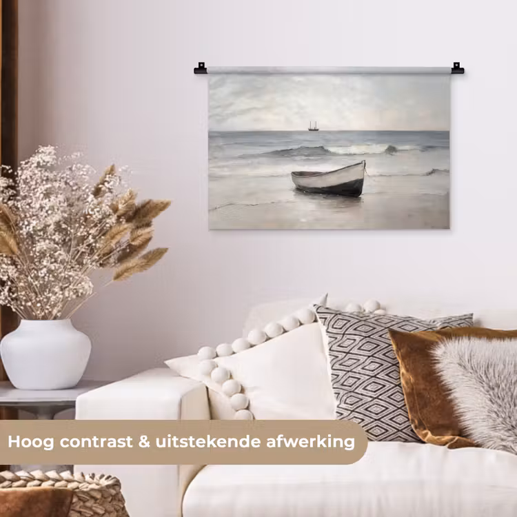 Wandkleed - Roeiboot - Zee - Horizon — 4
