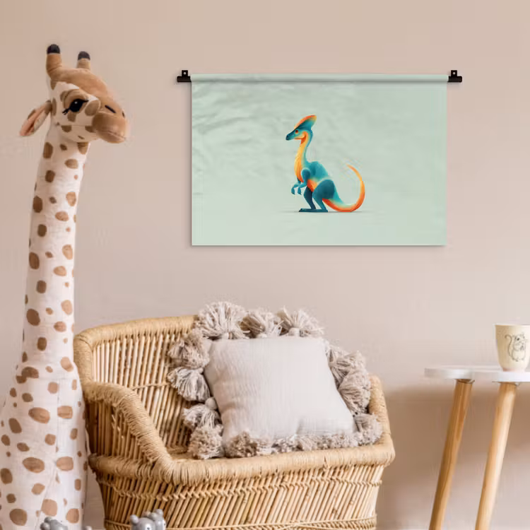 Wandkleed - Staart - Dino - Minimalistisch - Blauw — 5