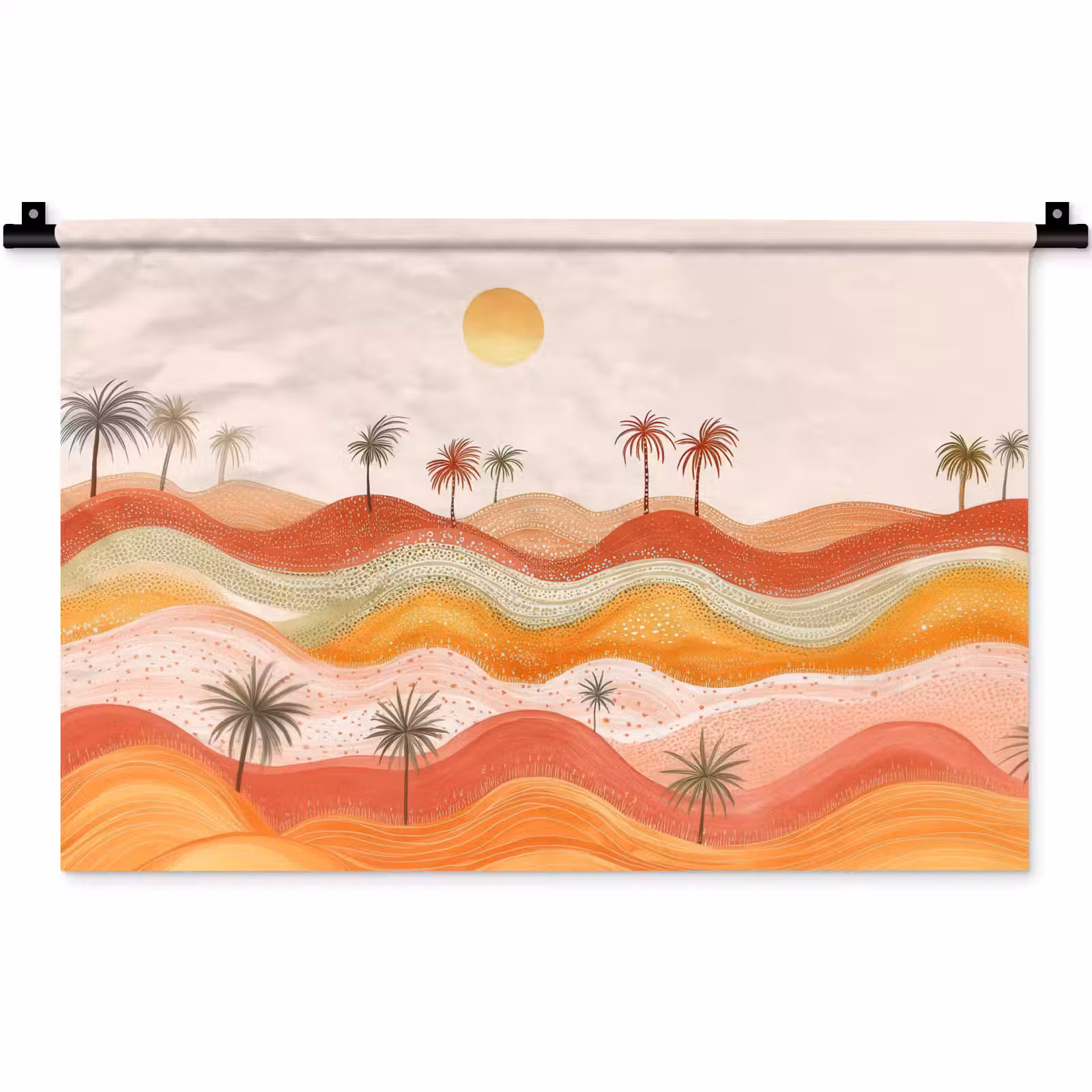 Wandkleed - Abstract landschap - Palmbomen - Kleurrijk — 1