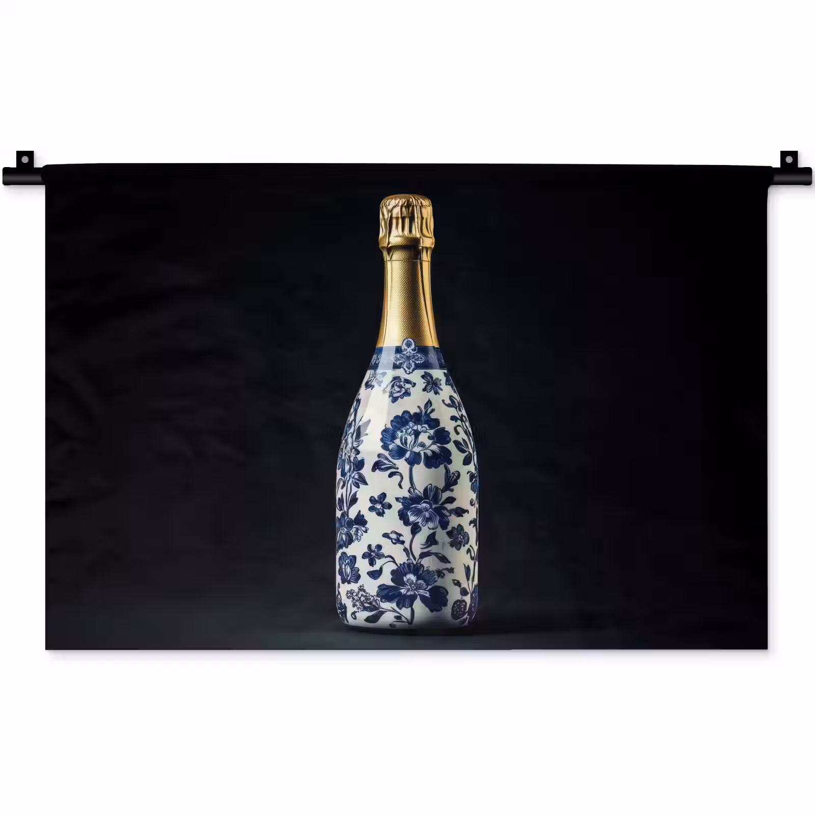 Wandkleed - Champagne - Bloemen - Goud - Chique — 1