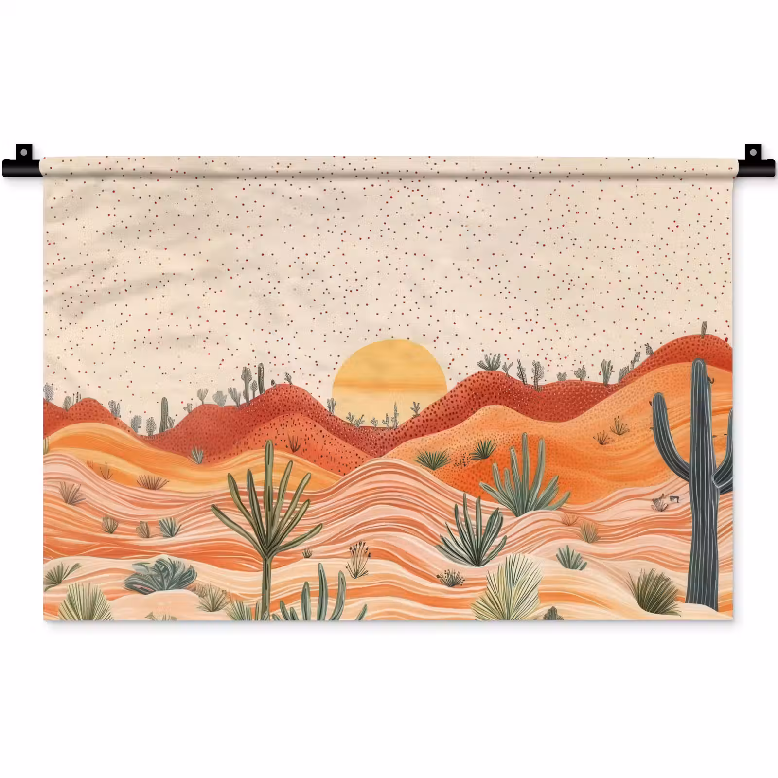 Wandkleed - Landschap - Heuvels - Zonsondergang — 1