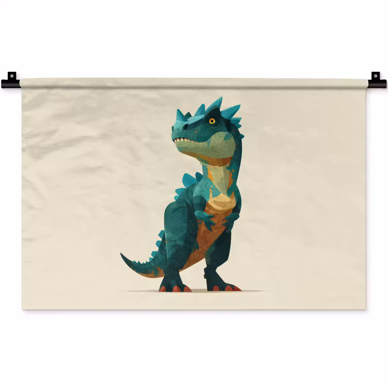 Wandkleed - Stekels - Dino - Blauw - Gespierd — 1