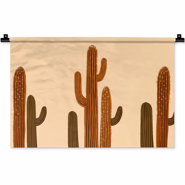 Wandkleed - Cactus - Woestijn - Zand - Bruin — 1