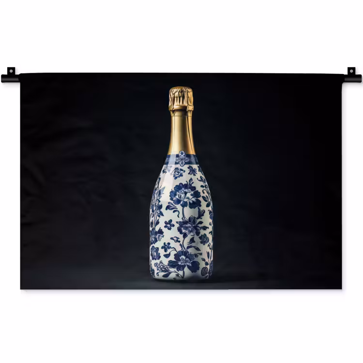 Wandkleed - Champagne - Bloemen - Goud - Chique — 1
