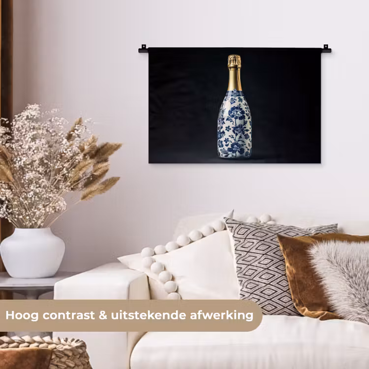 Wandkleed - Champagne - Bloemen - Goud - Chique — 4
