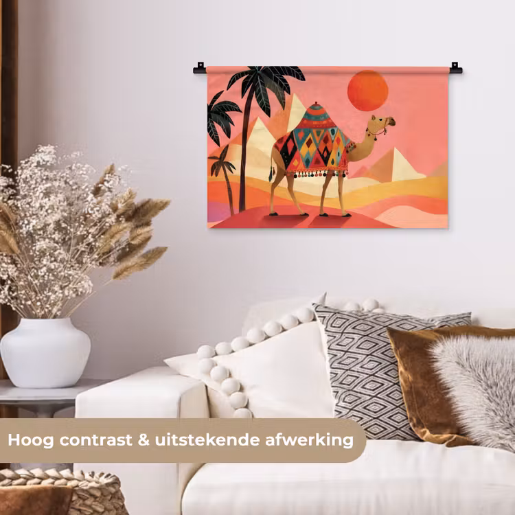 Wandkleed - Kameel - Pyramides - Rode zon — 4