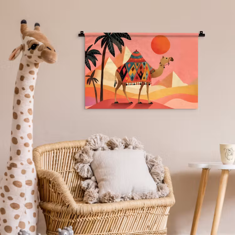 Wandkleed - Kameel - Pyramides - Rode zon — 5