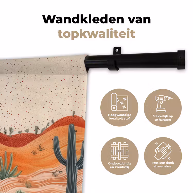 Wandkleed - Landschap - Heuvels - Zonsondergang — 3