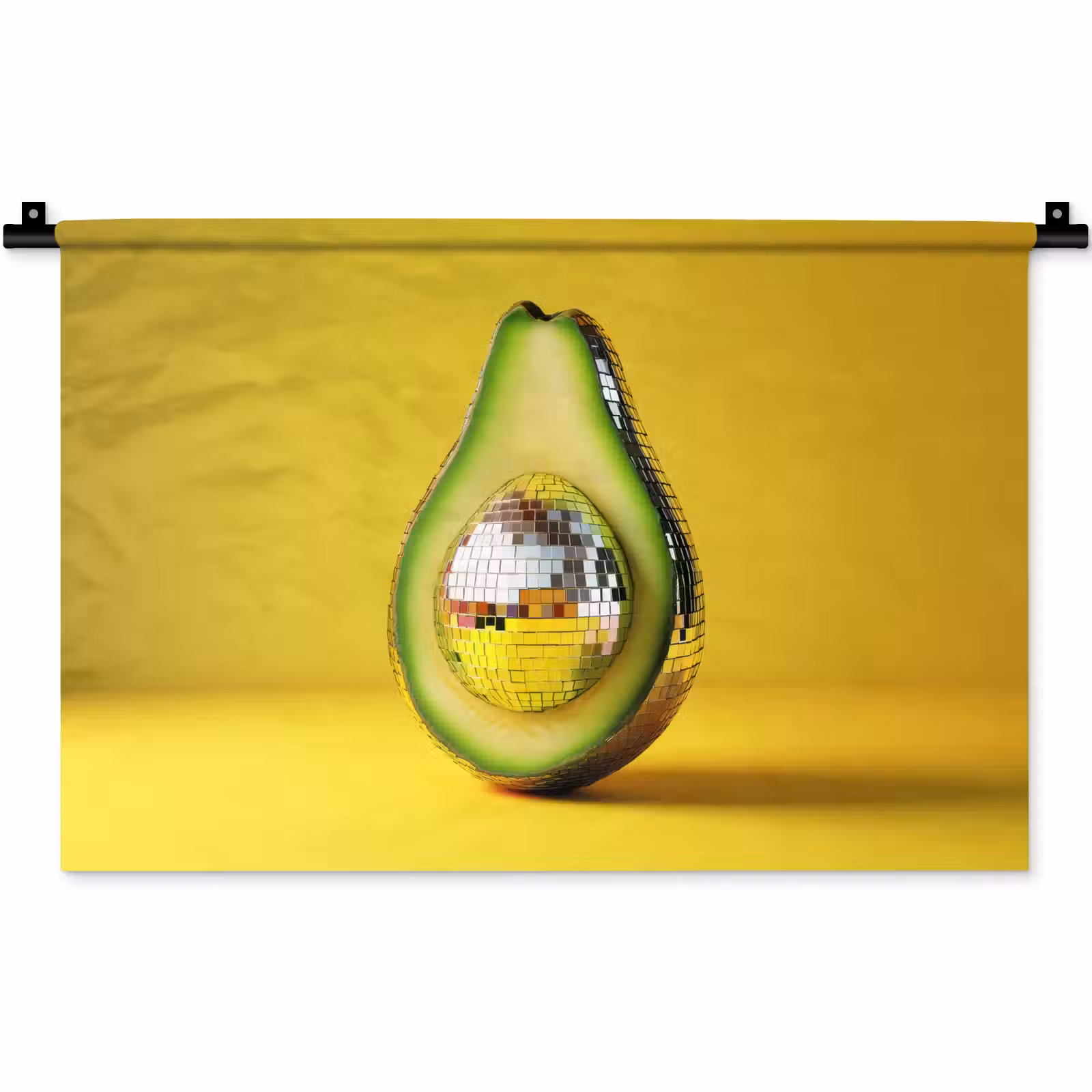 Wandkleed - Avocado - Discobal - Geel - Glitter — 1