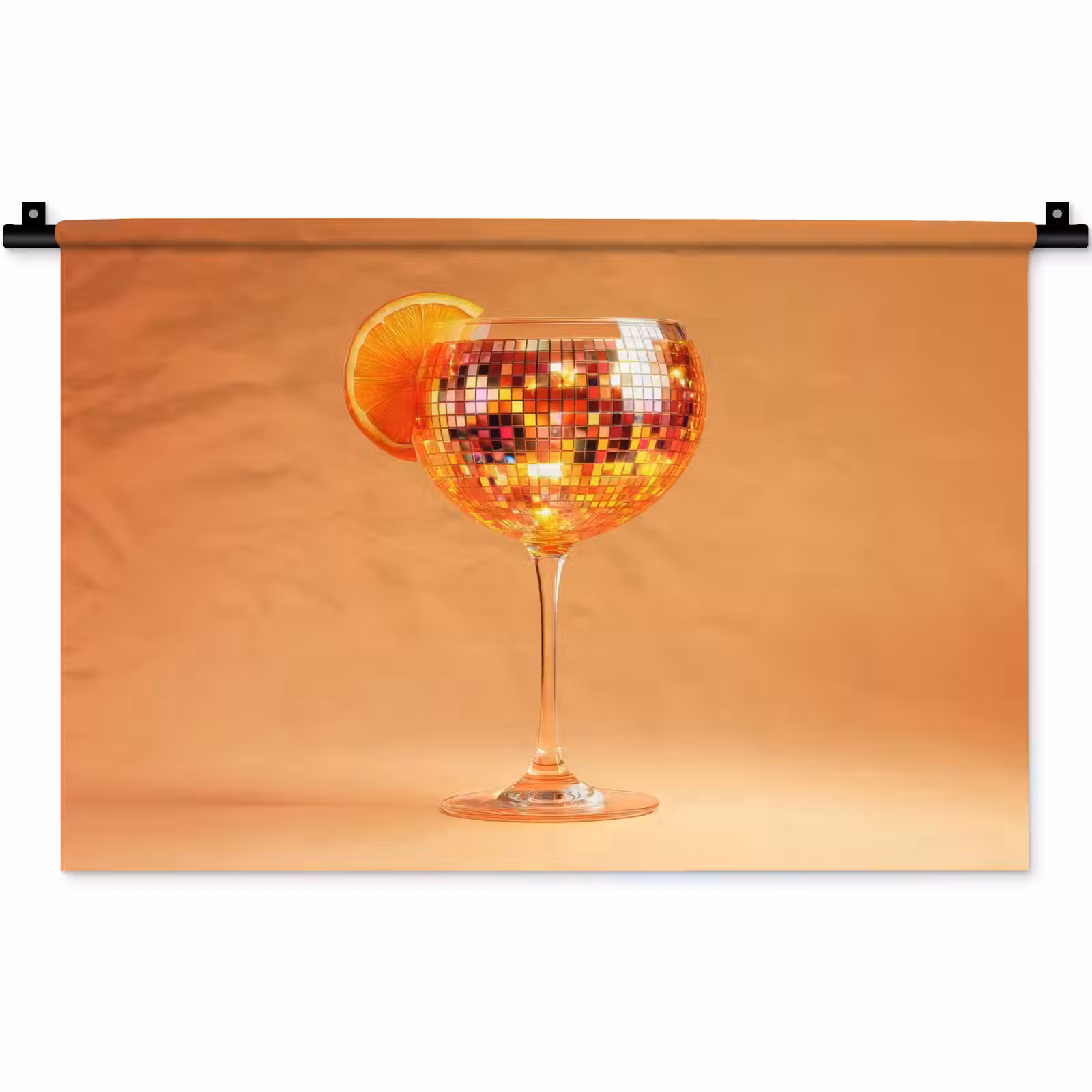 Wandkleed - Drank - Oranje - Glitter - Disco — 1