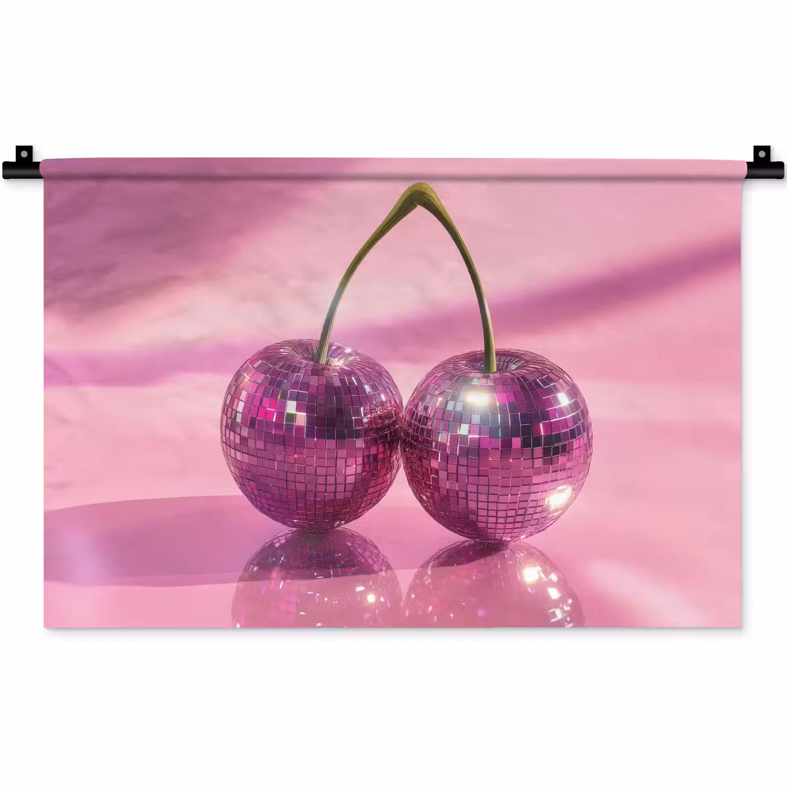 Wandkleed - Glitter - Discobol - Roze - Kersen — 1