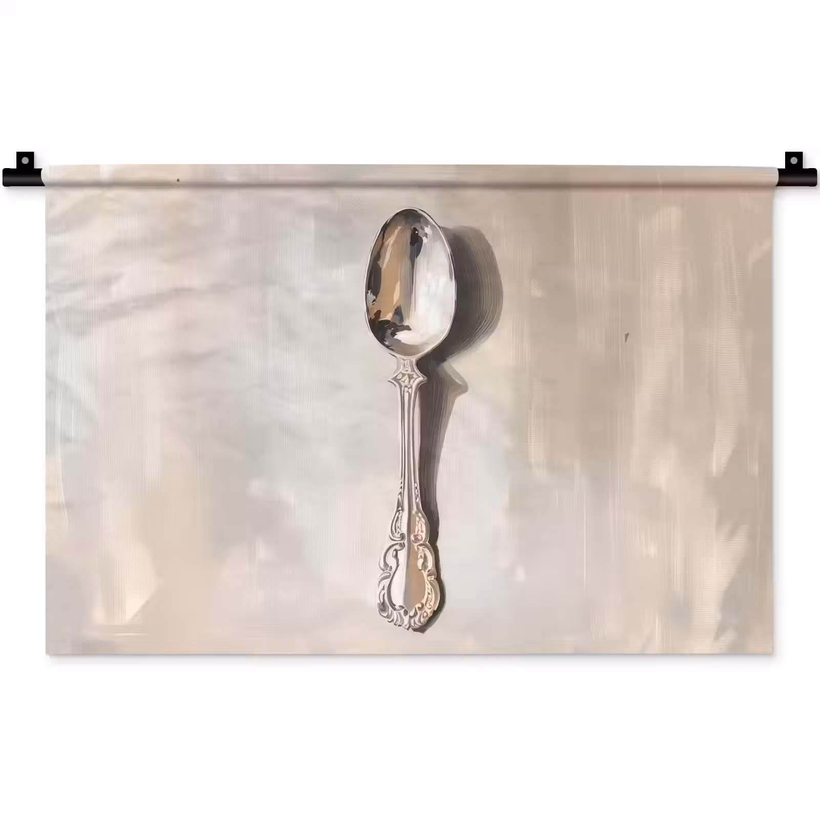Wandkleed - Lepel - Verf - Zilver — 1