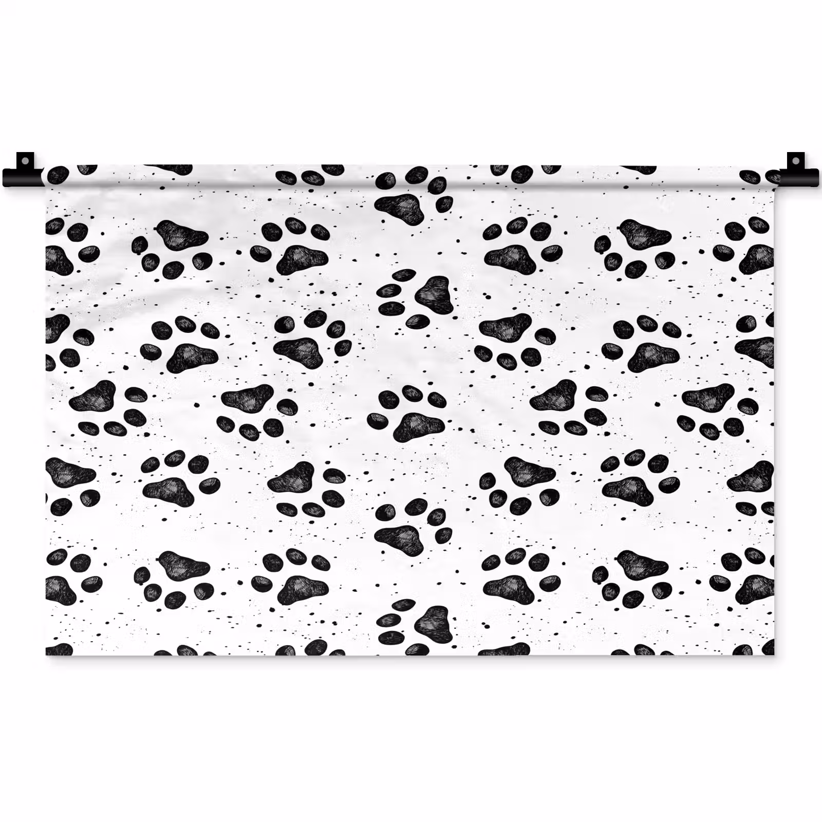 Wandkleed - Paw - Pattern -Black — 1