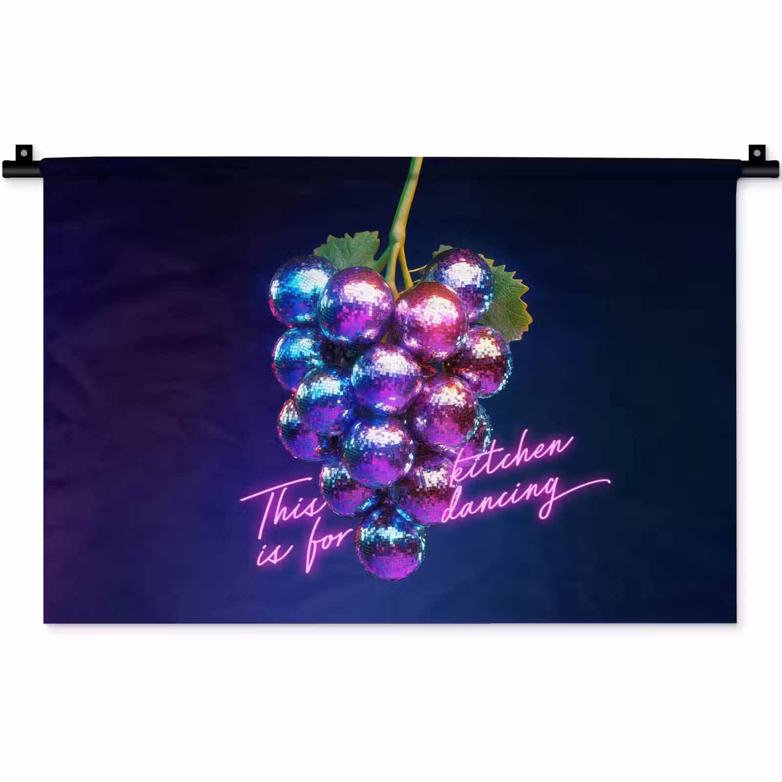 Wandkleed - Quote - Neon - Disco - Druiven — 1