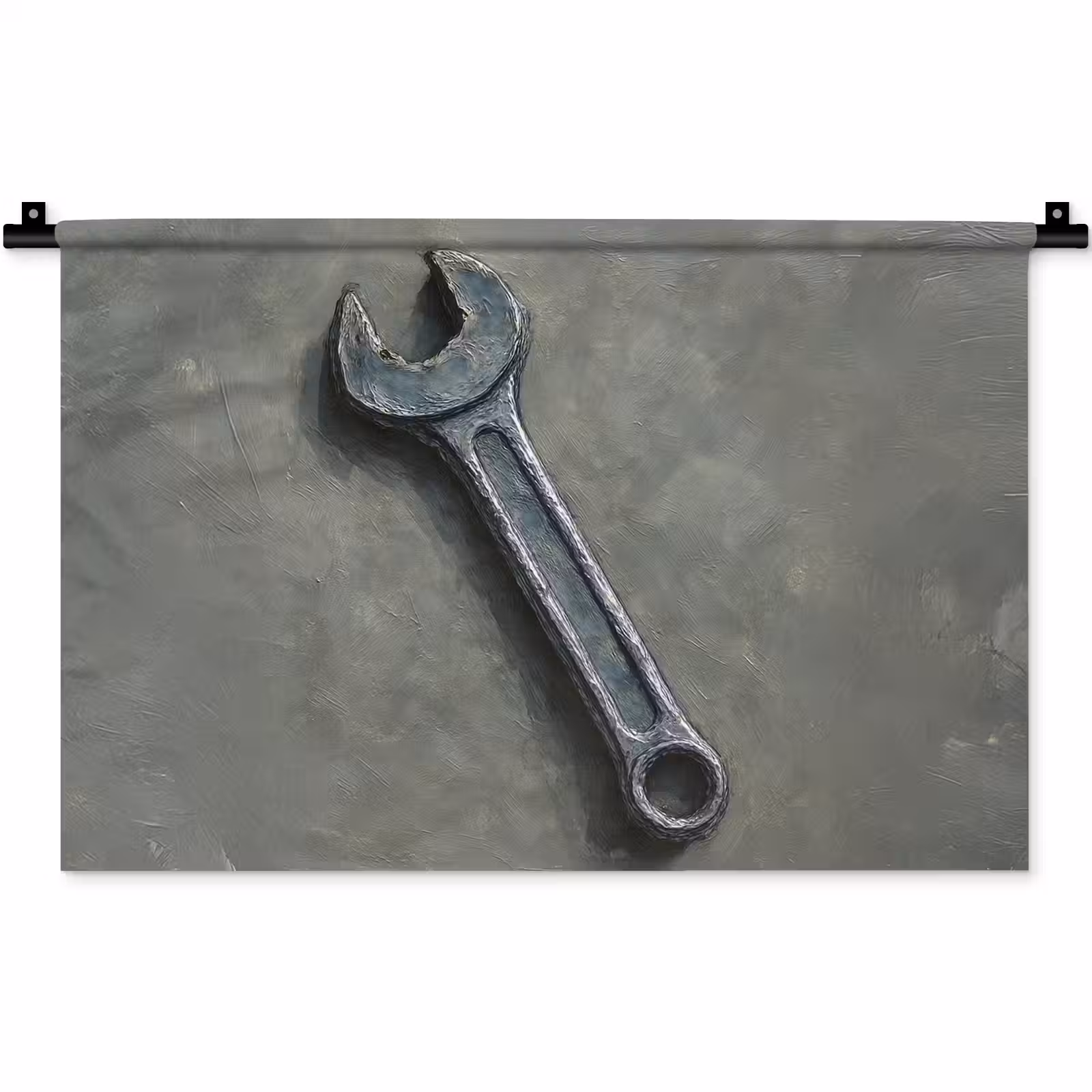 Wandkleed - Steeksleutel - Schilderij - Gereedschap - Verf — 1
