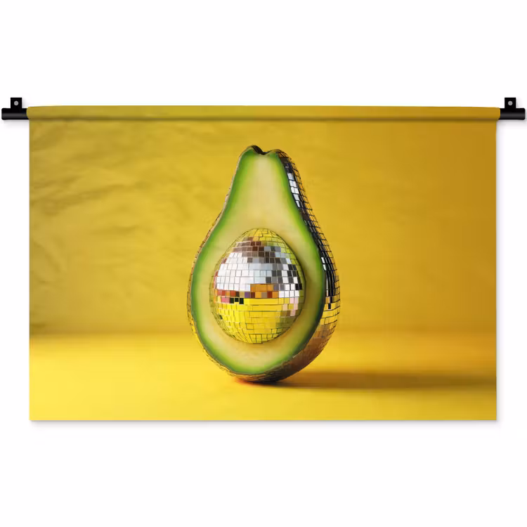 Wandkleed - Avocado - Discobal - Geel - Glitter — 1