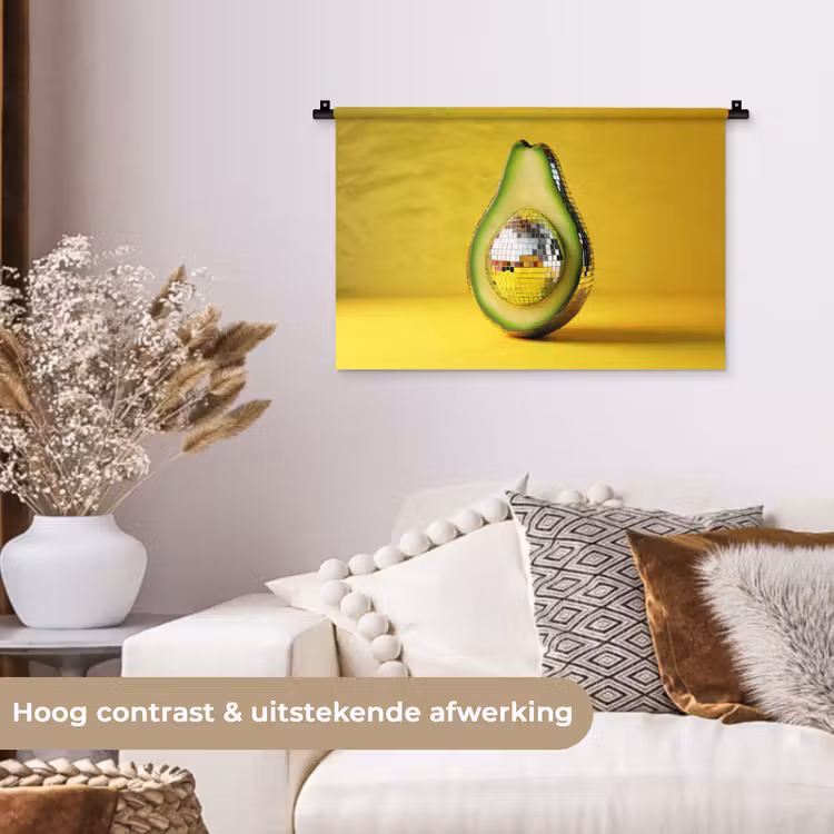 Wandkleed - Avocado - Discobal - Geel - Glitter — 4