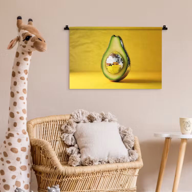 Wandkleed - Avocado - Discobal - Geel - Glitter — 5