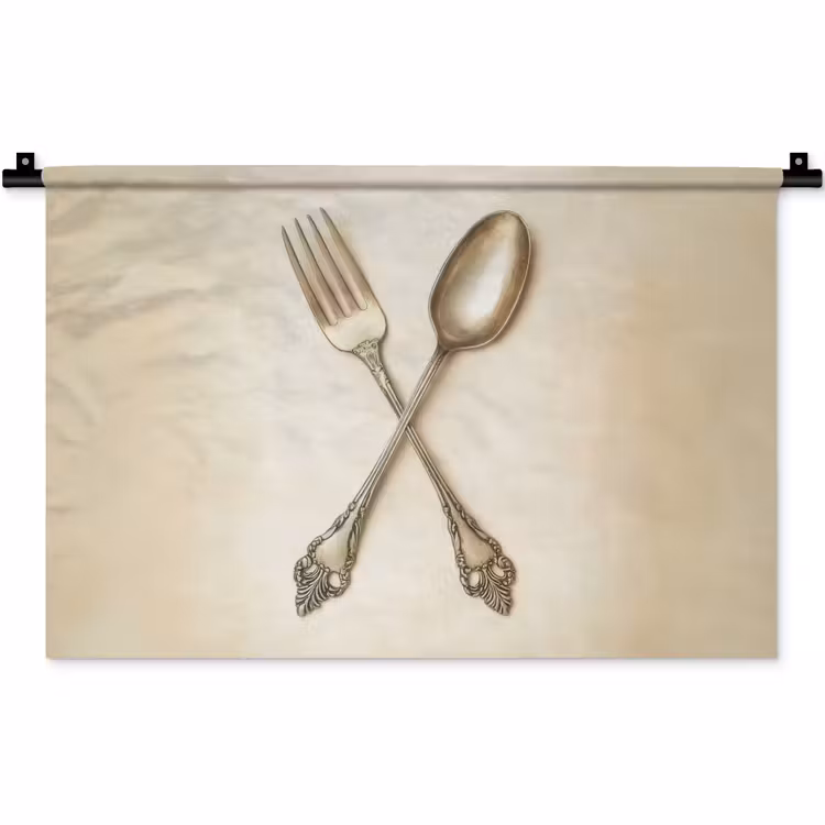Wandkleed - Beige - Vintage - Bestek — 1