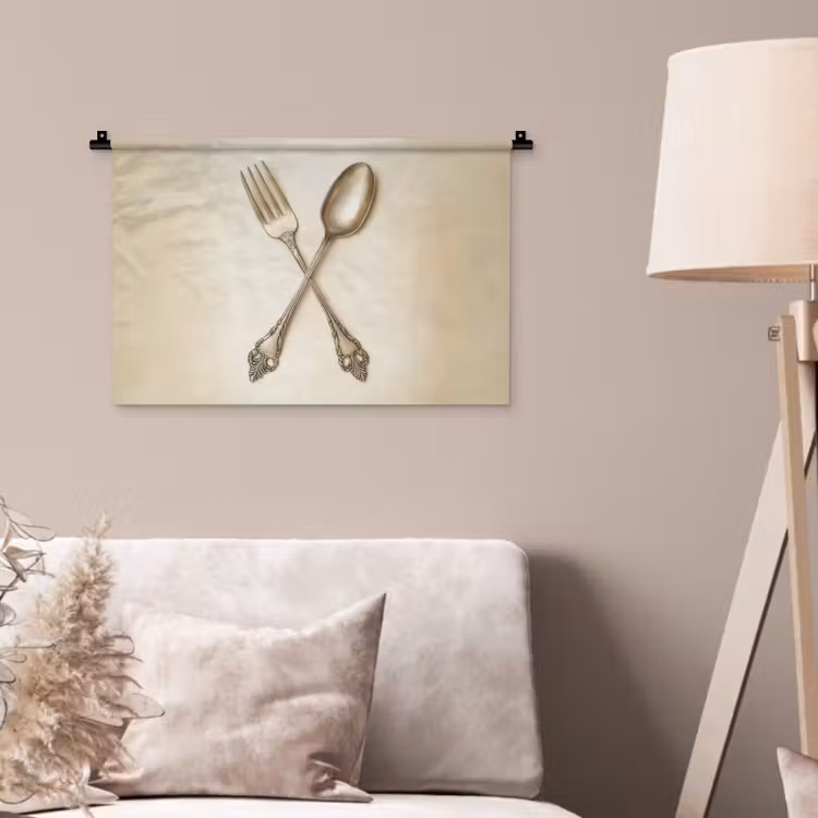 Wandkleed - Beige - Vintage - Bestek — 2
