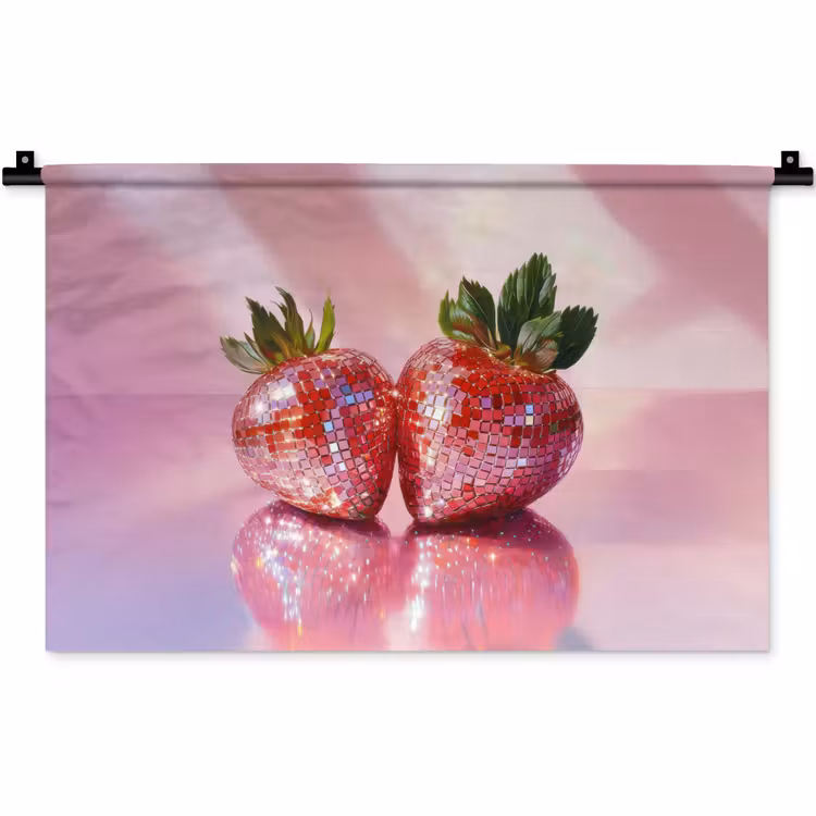 Wandkleed - Disco - Fruit - Glitter - Strawberry — 1
