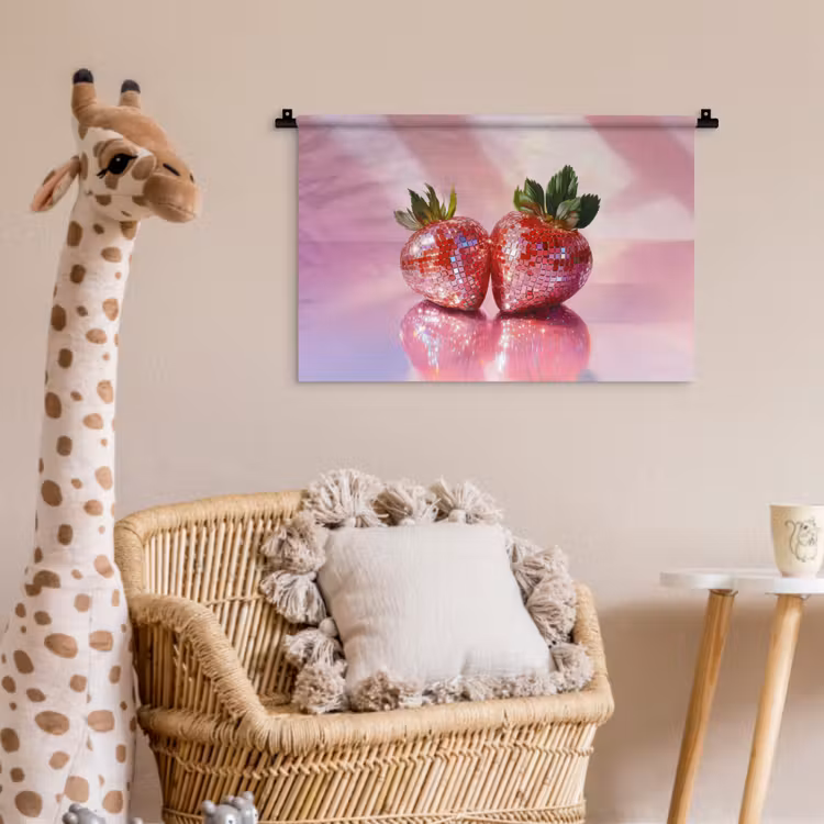 Wandkleed - Disco - Fruit - Glitter - Strawberry — 5
