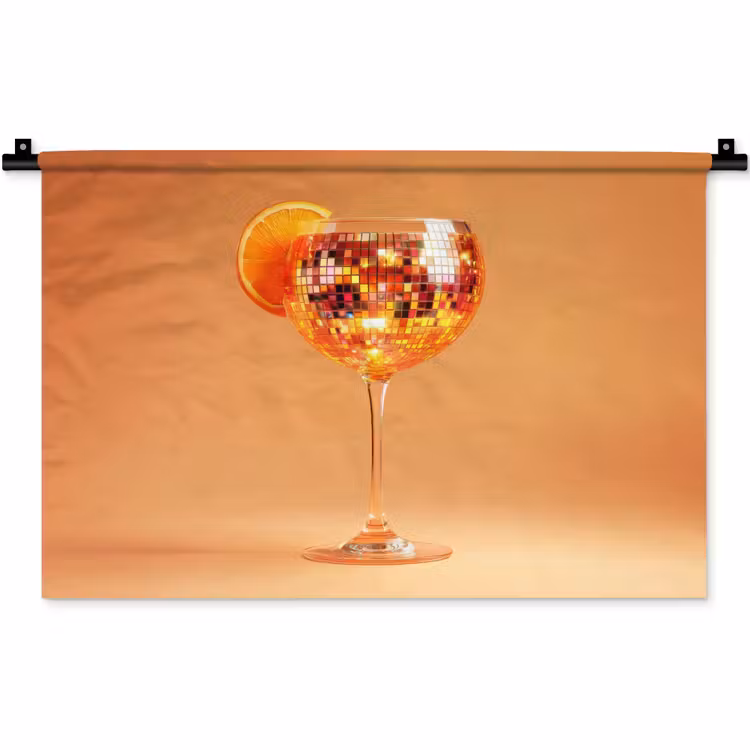 Wandkleed - Drank - Oranje - Glitter - Disco — 1