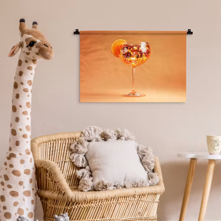 Wandkleed - Drank - Oranje - Glitter - Disco — 5
