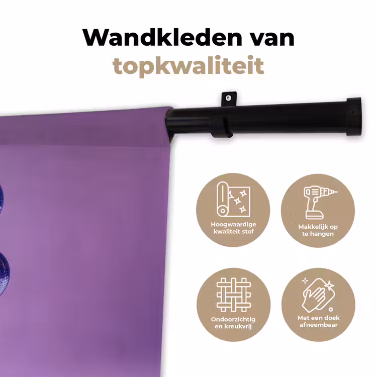 Wandkleed - Druif - Disco - Glitter - Paars — 3