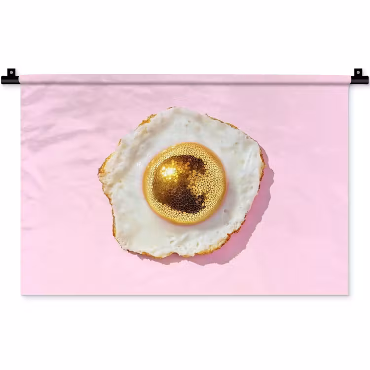 Wandkleed - Ei - Disco - Ontbijt - Glitter — 1