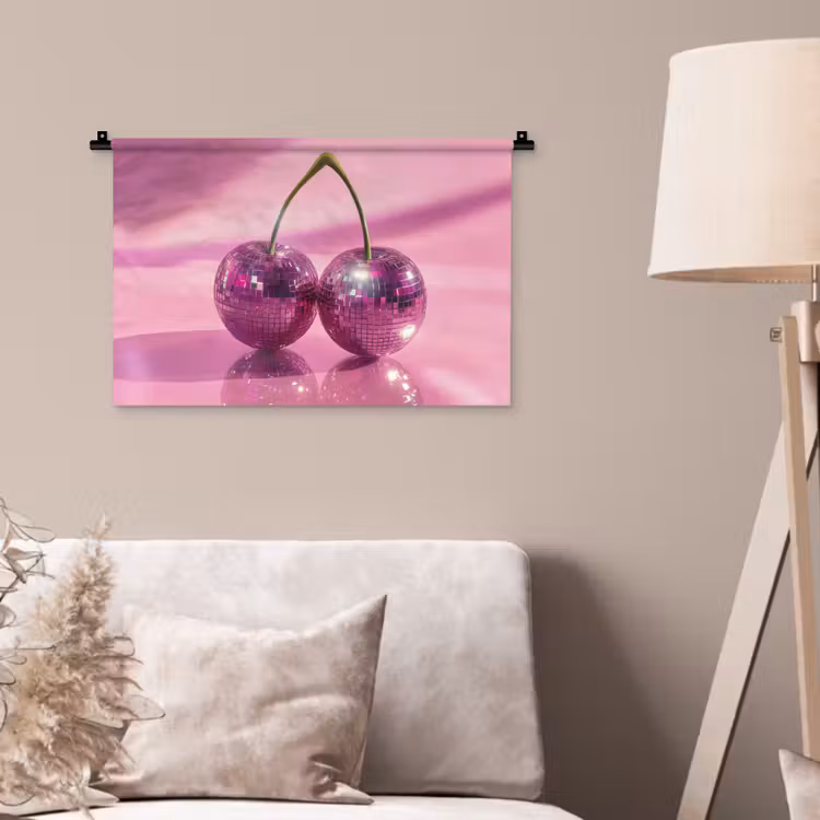Wandkleed - Glitter - Discobol - Roze - Kersen — 2