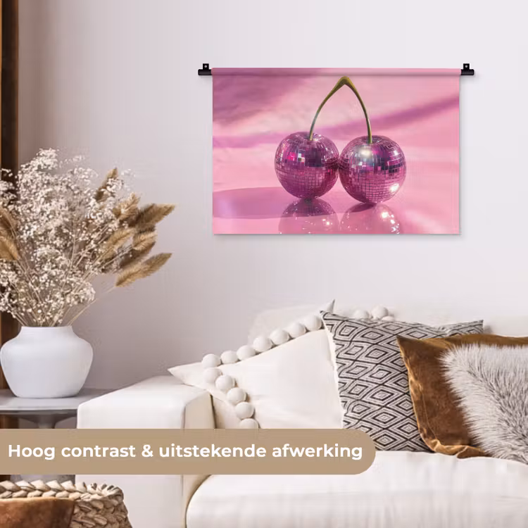 Wandkleed - Glitter - Discobol - Roze - Kersen — 4