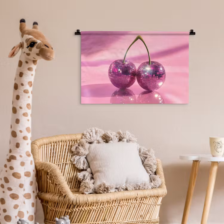 Wandkleed - Glitter - Discobol - Roze - Kersen — 5
