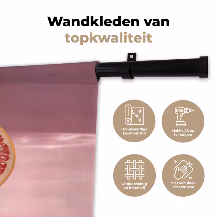 Wandkleed - Grapefruit - Roze - Disco - Shiny — 3
