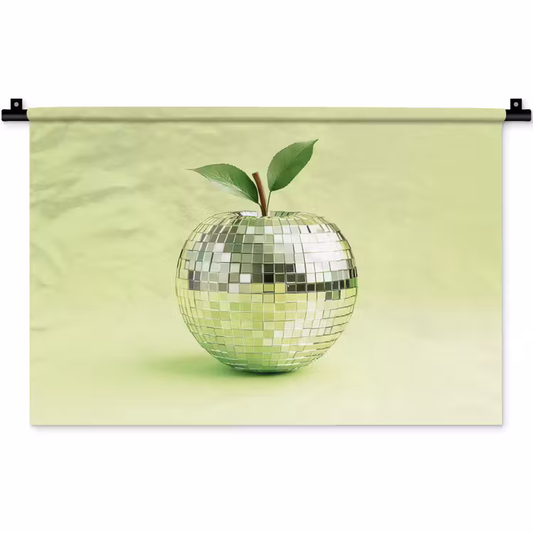 Wandkleed - Groen - Disco - Decoratie - Appel — 1