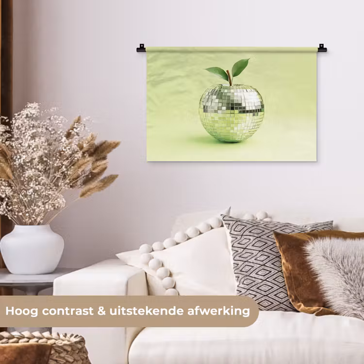 Wandkleed - Groen - Disco - Decoratie - Appel — 4