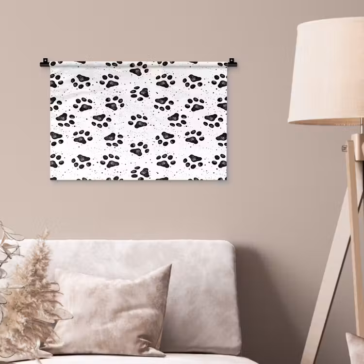 Wandkleed - Paw - Pattern -Black — 2