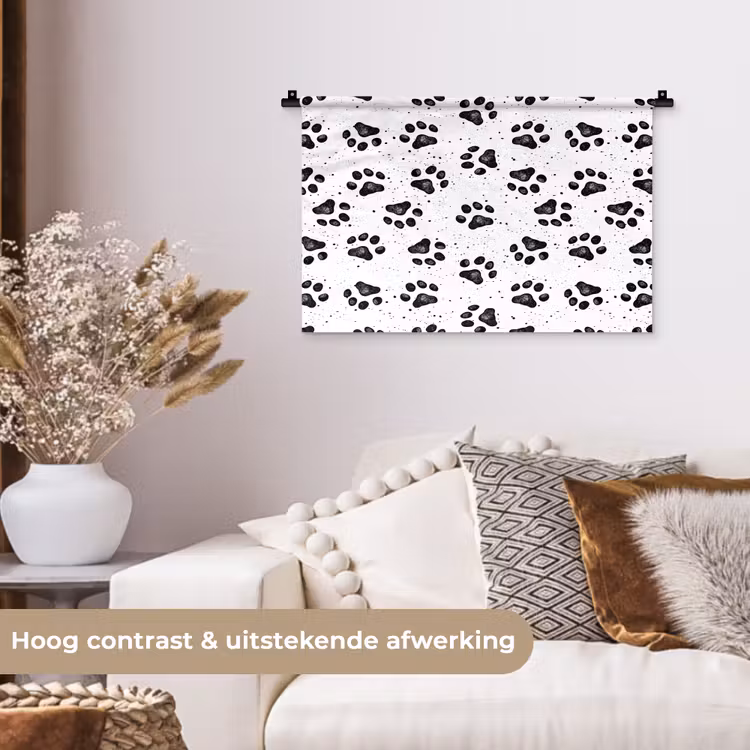 Wandkleed - Paw - Pattern -Black — 4