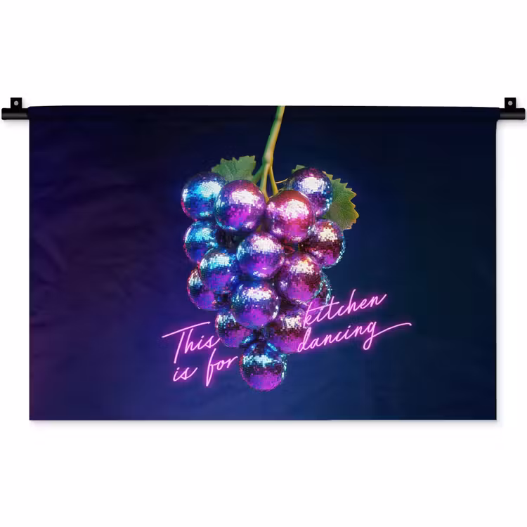 Wandkleed - Quote - Neon - Disco - Druiven — 1