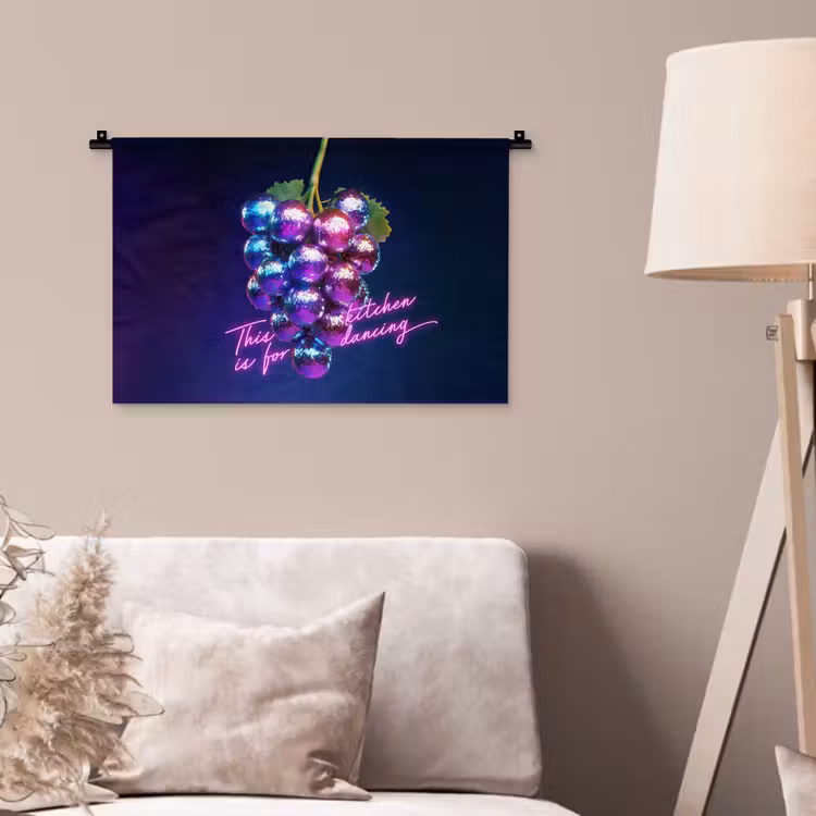 Wandkleed - Quote - Neon - Disco - Druiven — 2
