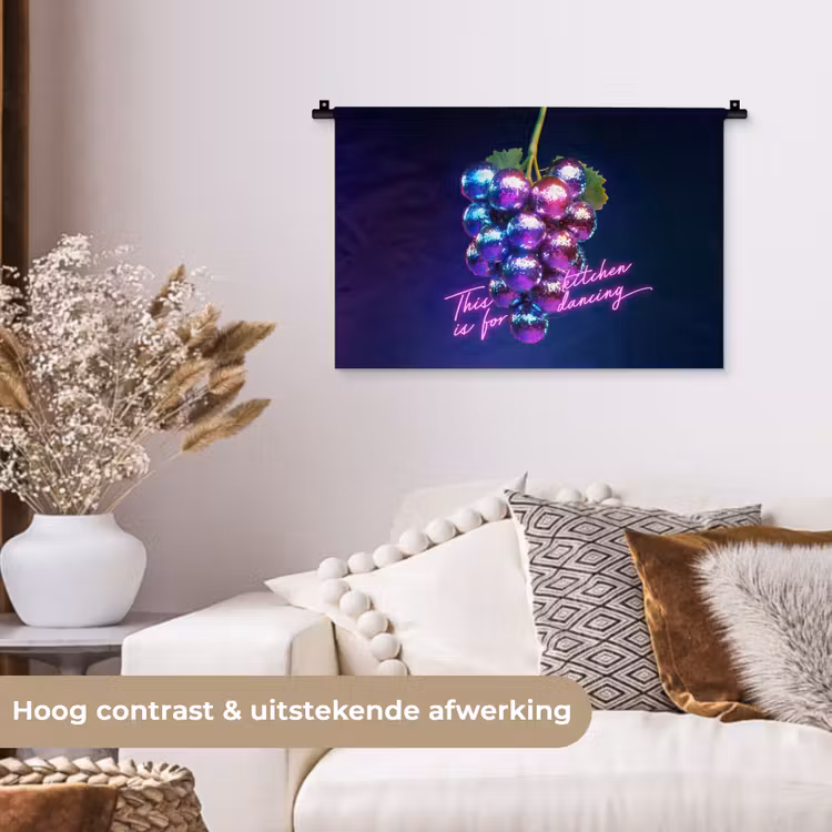 Wandkleed - Quote - Neon - Disco - Druiven — 4