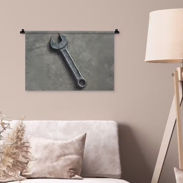 Wandkleed - Steeksleutel - Schilderij - Gereedschap - Verf — 2