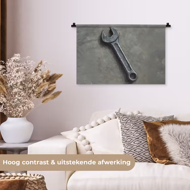 Wandkleed - Steeksleutel - Schilderij - Gereedschap - Verf — 4